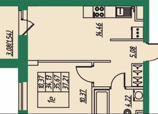 Продажа 1-комнатной квартиры, 35.7 м2, посёлок Заклязьменский