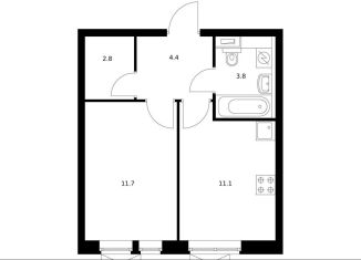 Продается 1-комнатная квартира, 33.5 м2, Москва, жилой комплекс Второй Нагатинский, к5, метро Нагатинская