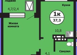 1-ком. квартира на продажу, 37.4 м2, Красноярск, улица Лесников, 51Б