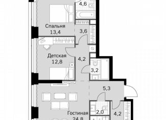 Продажа 2-комнатной квартиры, 83.4 м2, Москва, метро Беговая