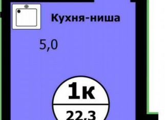 Квартира на продажу студия, 22.3 м2, Красноярск, улица Лесников, 41Б, Свердловский район