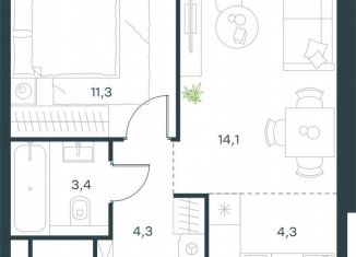 Продается 2-ком. квартира, 37.4 м2, Москва, жилой комплекс Левел Звенигородская, к2, станция Хорошёво