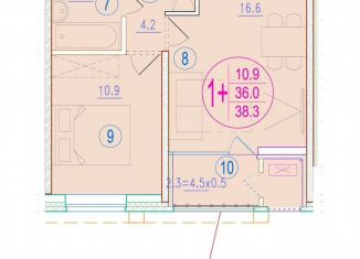 Продаю однокомнатную квартиру, 38.1 м2, Астрахань, улица Кирова, 68, ЖК Центральный