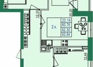 Продается 2-ком. квартира, 62.3 м2, Владимирская область