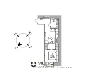 Продаю квартиру студию, 32.5 м2, Москва, Страстной бульвар, 12с1, Тверской район