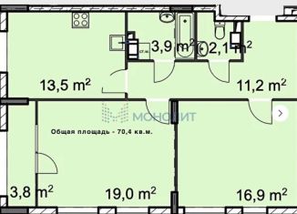 Двухкомнатная квартира на продажу, 70.4 м2, Нижний Новгород, улица Коминтерна, 162А, метро Буревестник