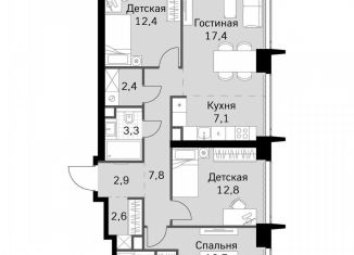 Продажа 3-ком. квартиры, 86.7 м2, Москва, метро Беговая