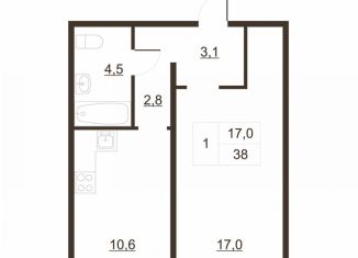 Продается однокомнатная квартира, 38.6 м2, Волхов, Волховский проспект, 53