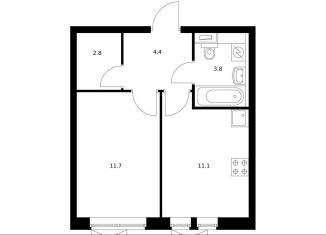 Продам однокомнатную квартиру, 33.6 м2, Москва, метро Нагатинская, жилой комплекс Второй Нагатинский, к6