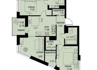 Продаю 3-комнатную квартиру, 66.3 м2, Мурино