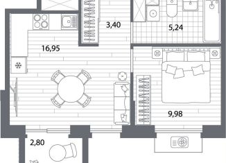 Продажа 1-ком. квартиры, 36.4 м2, Санкт-Петербург, муниципальный округ Пискарёвка