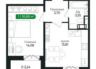 Продам однокомнатную квартиру, 36.9 м2, Сертолово