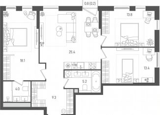 Продажа трехкомнатной квартиры, 89.4 м2, Москва, 2-й Павелецкий проезд, 7, метро Тульская