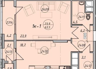 Продажа 1-комнатной квартиры, 63.5 м2, Грозный, улица Асланбека Шерипова, 64, Ахматовский район