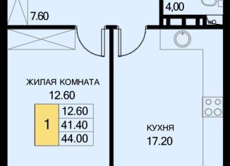 Продам однокомнатную квартиру, 44 м2, поселок Южный, Екатерининская улица, 7к2