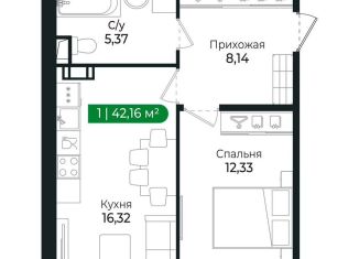 Продаю 1-ком. квартиру, 42.2 м2, Сертолово