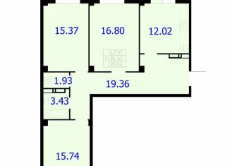 Продажа трехкомнатной квартиры, 85.6 м2, Красноярск, Северное шоссе, 50А, Центральный район