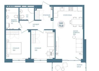 Продается 3-ком. квартира, 73.9 м2, Красноярский край, Свердловская улица, 6Е