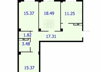 Продаю 3-ком. квартиру, 84.1 м2, Красноярск, Центральный район, Северное шоссе, 50А