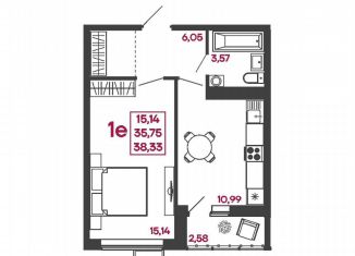 Продается 1-ком. квартира, 38.3 м2, Пензенская область, улица Измайлова, 41В