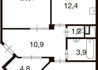 Продам 2-комнатную квартиру, 72.5 м2, деревня Ивановское, улица Семёна Гордого, 3