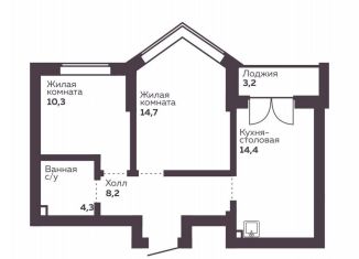 Продаю 2-комнатную квартиру, 51.9 м2, Екатеринбург, Орджоникидзевский район