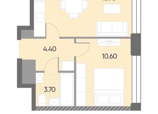 Продается однокомнатная квартира, 34.4 м2, Москва