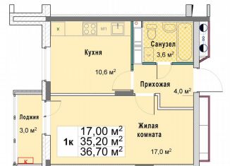 Продажа однокомнатной квартиры, 36.7 м2, Нижегородская область