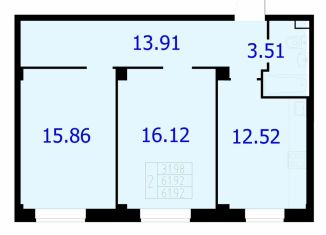 Продается 2-ком. квартира, 61.9 м2, Красноярск, Северное шоссе, 50А, Центральный район