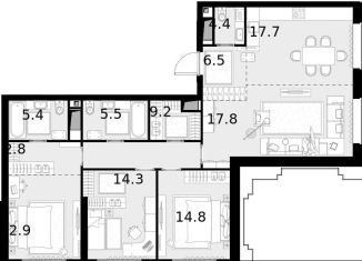 Продам 4-ком. квартиру, 115.8 м2, Москва, улица Демьяна Бедного, вл24, метро Октябрьское поле