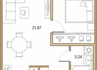 Однокомнатная квартира на продажу, 43.7 м2, Санкт-Петербург, муниципальный округ № 7, 20-я линия Васильевского острова, 19