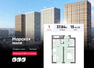 Продажа однокомнатной квартиры, 37.8 м2, Санкт-Петербург, ЖК Морская миля