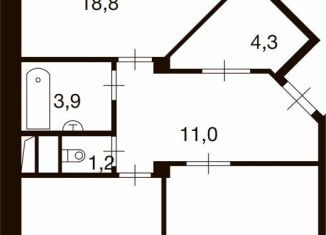 Продажа двухкомнатной квартиры, 72.3 м2, деревня Ивановское, улица Семёна Гордого, 3