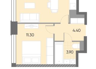 Продажа однокомнатной квартиры, 34.6 м2, Москва, станция Москворечье