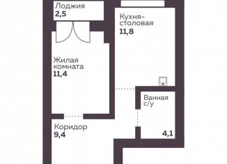 1-комнатная квартира на продажу, 36.7 м2, Екатеринбург, Орджоникидзевский район