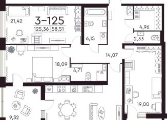 Продам трехкомнатную квартиру, 125.7 м2, Санкт-Петербург, метро Чкаловская, Петровский проспект, 22к2