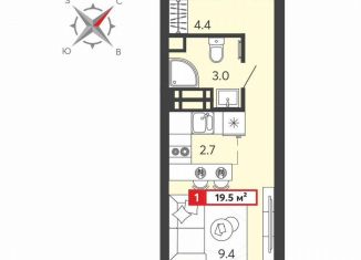 Продается квартира студия, 19.5 м2, Пензенская область, Алая улица, с74