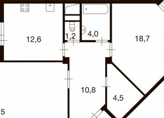 Продается двухкомнатная квартира, 72.6 м2, деревня Ивановское, улица Семёна Гордого, 3