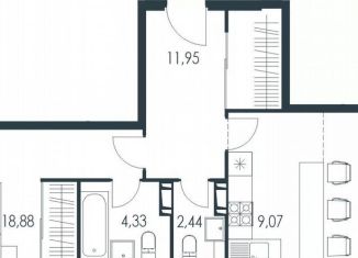 Продается 1-комнатная квартира, 65.5 м2, Республика Башкортостан, улица Пархоменко, 1