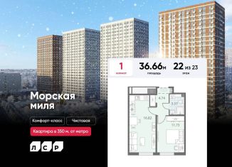 Продается однокомнатная квартира, 36.7 м2, Санкт-Петербург