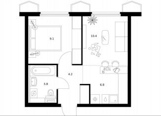 Продам 1-ком. квартиру, 34.3 м2, Москва, метро Ховрино