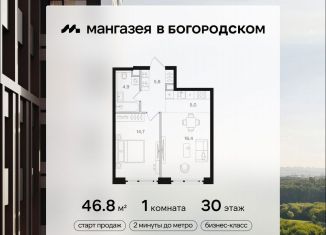 Продажа однокомнатной квартиры, 46.8 м2, Москва