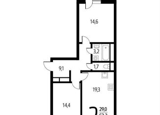 Продаю 2-комнатную квартиру, 64.1 м2, Москва, СНТ Родник, 203