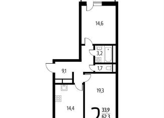 Продам 2-комнатную квартиру, 64.1 м2, Москва, СНТ Родник, 203