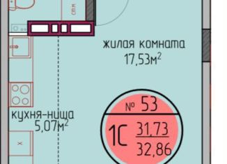 Продам квартиру студию, 31.7 м2, Пермский край, улица Худанина