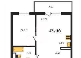 Продаю двухкомнатную квартиру, 43.1 м2, Челябинск, улица Дмитрия Неаполитанова, 48, Советский район