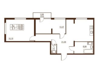 Продажа 3-комнатной квартиры, 70.7 м2, Санкт-Петербург