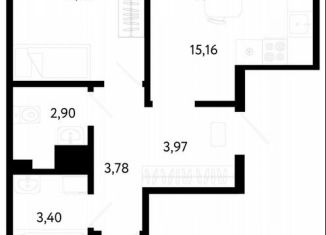 Продажа 2-ком. квартиры, 53.7 м2, Тюмень, Калининский округ