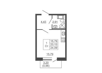 Продам квартиру студию, 24.1 м2, Санкт-Петербург, Московское шоссе, 262к2