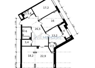 Продам 4-ком. квартиру, 133.3 м2, Нижний Новгород, метро Горьковская, улица Владимира Высоцкого, 1